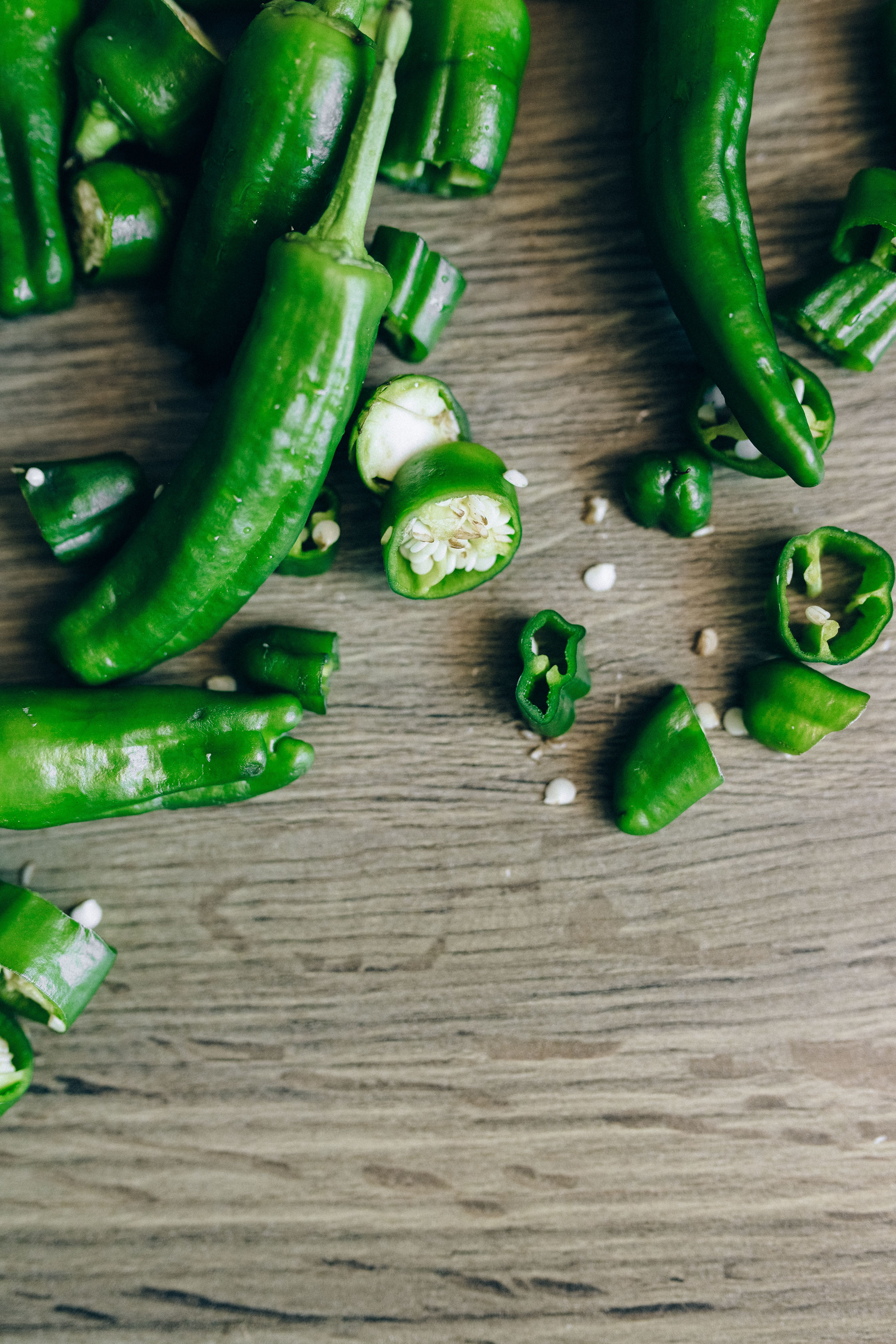 Fresh green chillies